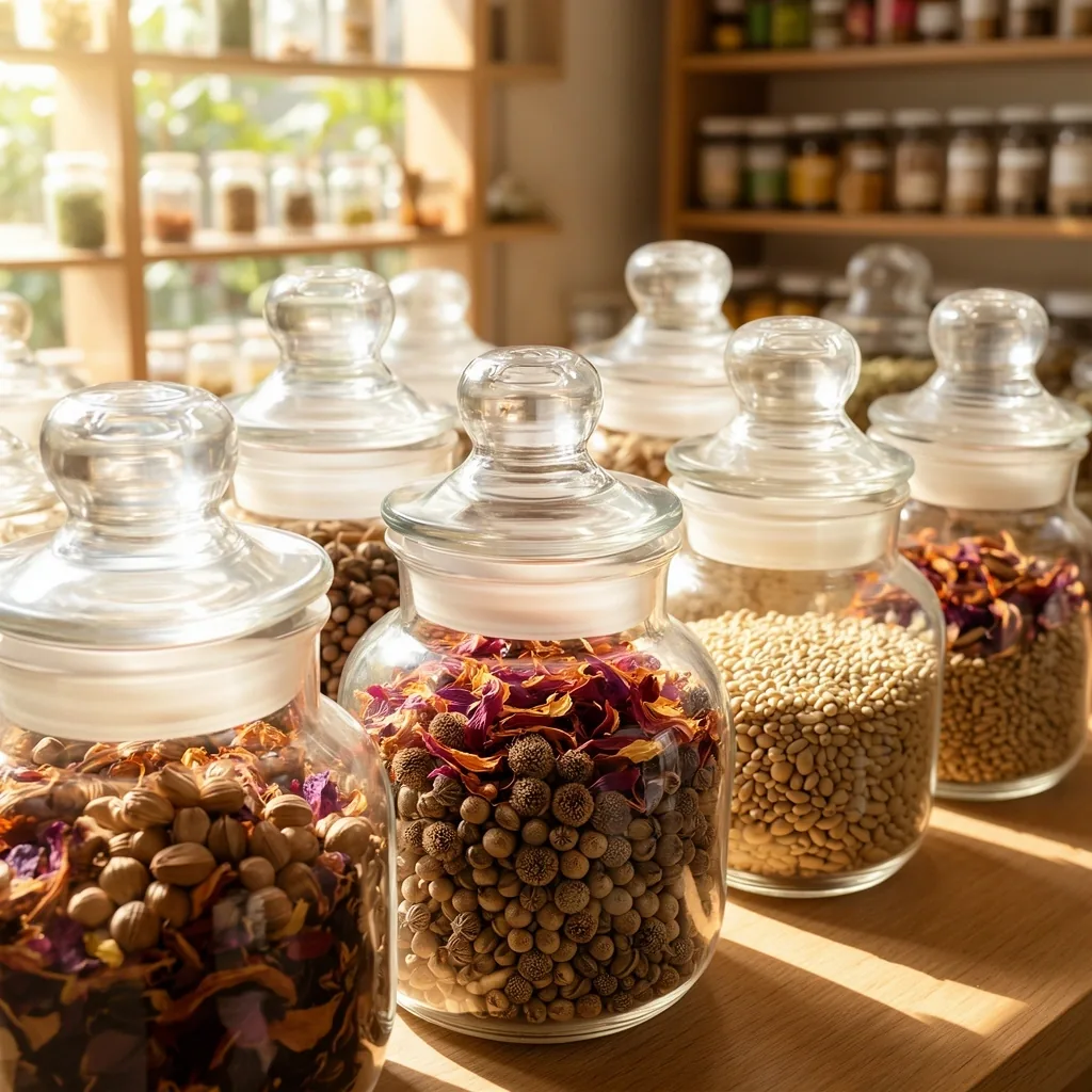 Indonesian botanicals in glass